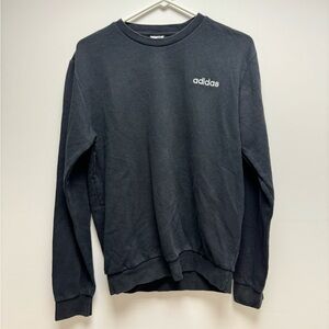 Black adidas embroidered name crewneck